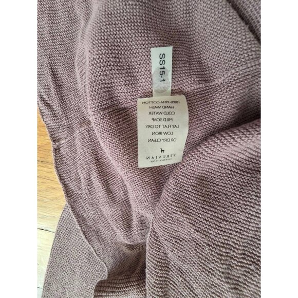 Peruvian Connection Scoop Neck Knit 100% Pima Cotton Mini Dress Purple S A001070 - Picture 4 of 7